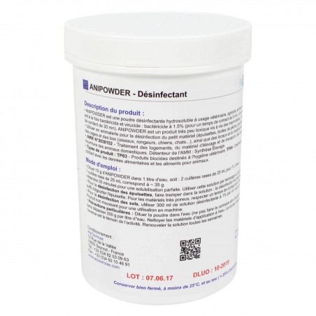 ANIPOWDER 720 g - Désinfectant bactéricide virucide en poudre